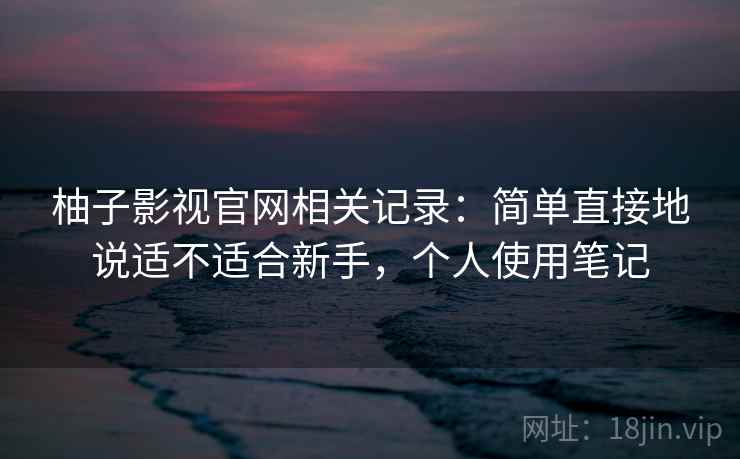 柚子影视官网相关记录：简单直接地说适不适合新手，个人使用笔记