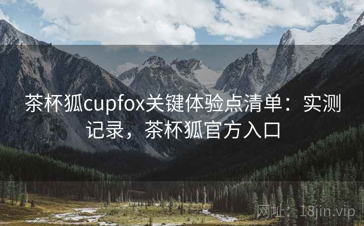茶杯狐cupfox关键体验点清单：实测记录，茶杯狐官方入口